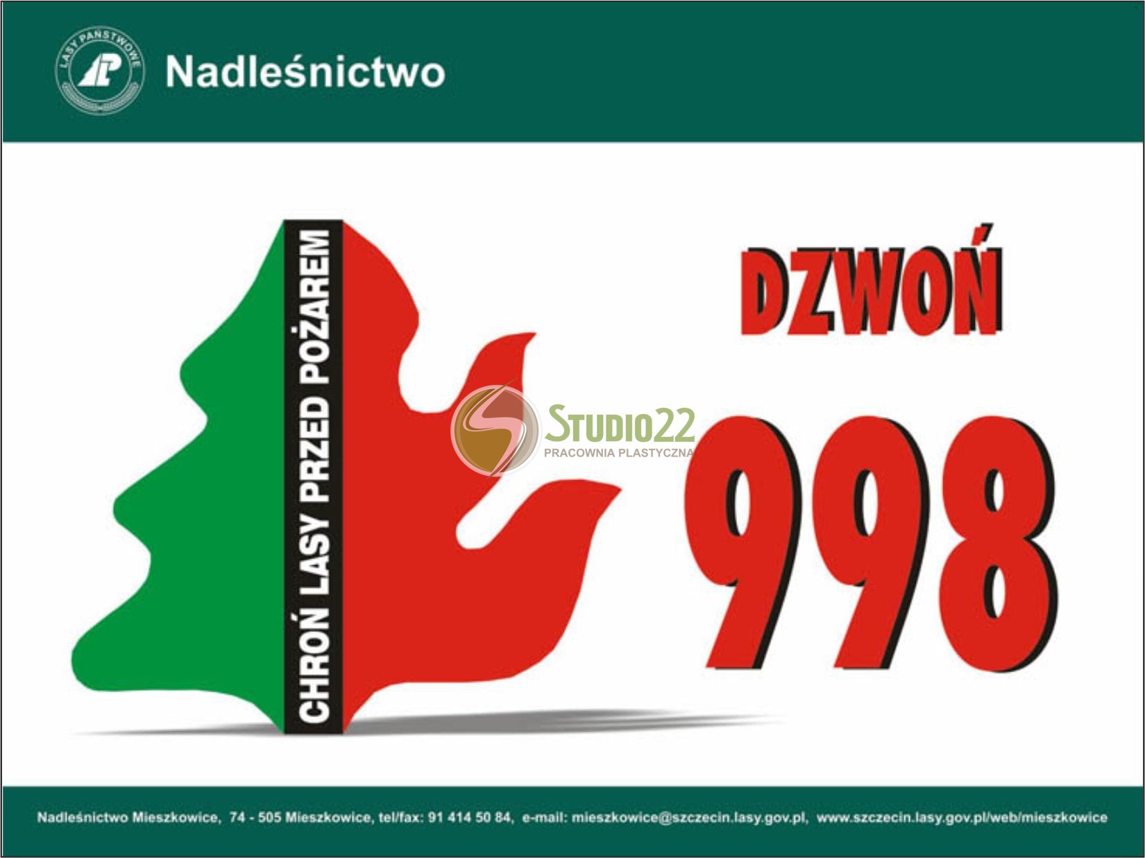 Tablica przeciwpożarowa - Dzwoń 998